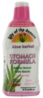 Lily Of The Desert   Organic Aloe Vera Gel Herbal Stomach Formula Mint   32 oz.