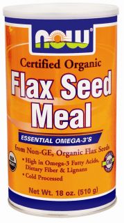 NOW Foods   Flax Seed Meal Organic Non GE   18 oz.