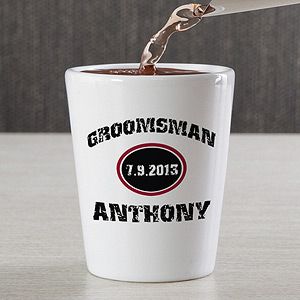 Personalized Groomsmen Gifts   Shot Glass
