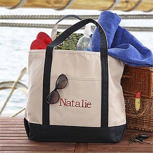 Weekend Getaway Personalized Tote Bag   Embroidered Name