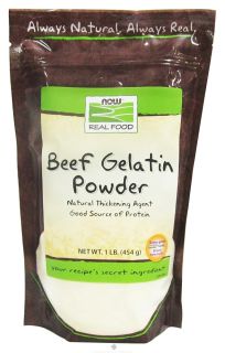 NOW Foods   Beef Gelatin Powder Unflavored   1 lb.