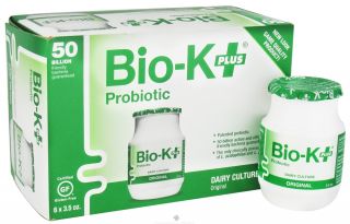 Bio K Plus   Probiotic Dairy Culture 50 Billion CFUs Original Flavor   6 x 3.5 oz.