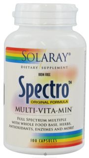 Solaray   Spectro Original Formula Multi Vita Min Iron Free   100 Capsules