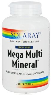Solaray   Mega Multi Mineral Iron Free   200 Capsules