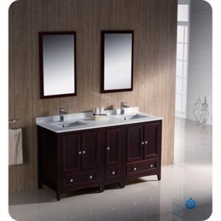 Fresca Oxford 60 Traditional Double Sink Bathroom Vanity with Side Cabinet   Ma