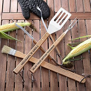 Fathers Day Gifts    Personalized BBQ Grill Utensil Set   You Name It