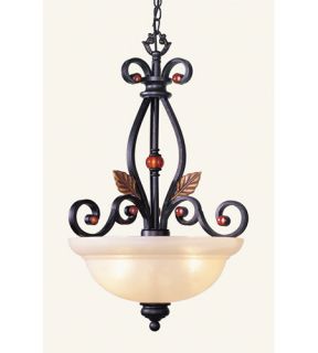 Tuscany 3 Light Chandeliers in Copper Bronze With Aged Gold Leaves 4427 56