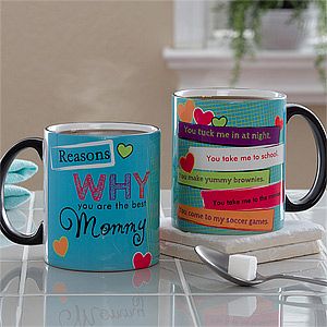 Personalized Black Handled Coffee Mugs   Reasons Youre The Best