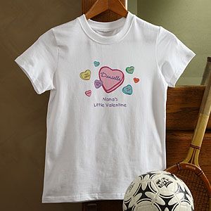 Personalized Girls Valentines Day T Shirts   Candy Hearts