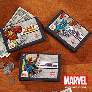 Personalized Marvel Comics Wallets   Spiderman, Wolverine, Iron Man, Hulk