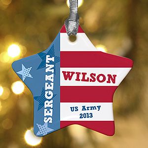 Personalized Christmas Ornaments   All American Flag