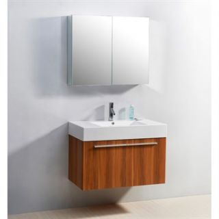 Virtu USA 36 Midori Single Sink Bathroom Vanity with Polymarble Countertop   Pl