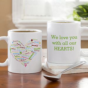 Personalized Coffee Mugs for Mom   Heart of Love