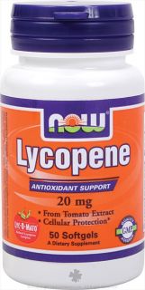 NOW Foods   Lycopene Double Strength 20 mg.   50 Softgels