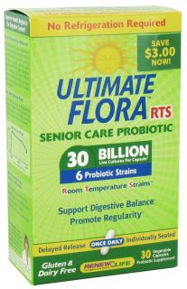 ReNew Life   Ultimate Flora RTS Senior Care Probiotic 30 Billion   30 Vegetarian Capsules