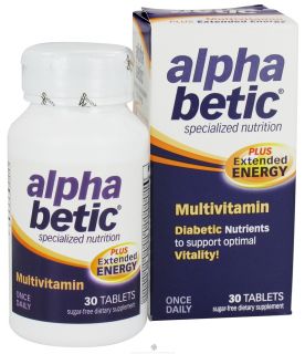 Enzymatic Therapy   Alpha Betic Specialized Nutrition Multivitamin Plus Extended Energy   30 Tablets