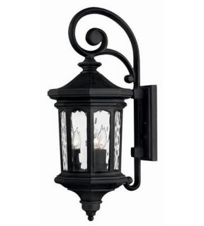 Raley 3 Light Outdoor Wall Lights in Museum Black 1604MB