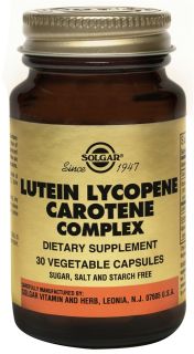 Solgar   Lutein Lycopene Carotene Complex   30 Vegetarian Capsules