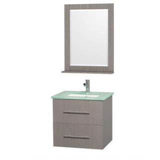 Centra 24 Single Bathroom Vanity Set by Wyndham Collection   Gray Oak