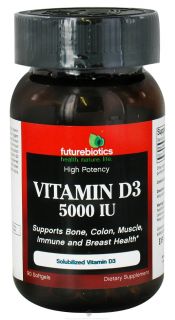 Futurebiotics   High Potency Vitamin D3 5000 IU   90 Softgels