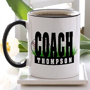 Personalized Baseball Coach Coffee Mug