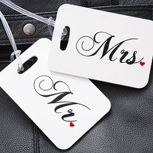 Personalized Luggage Tags Travel Set   Mr and Mrs Collection