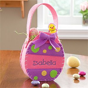 Easter Egg Personalized Treat Bags   Pink