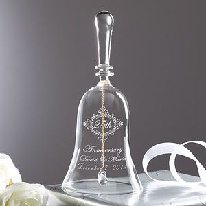 Personalized Crystal Anniversary Bell   Anniversary Memento