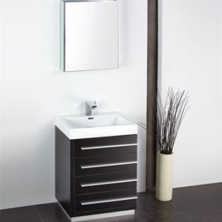 Fresca Livello 24 Black Modern Bathroom Vanity with Medicine Cabinet