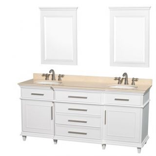 Berkeley 72 Double Bathroom Vanity by Wyndham Collection   White