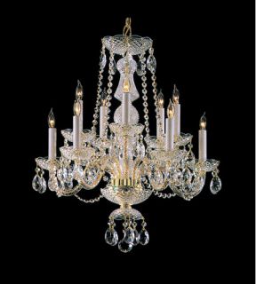 Traditional Crystal 10 Light Chandeliers in Polished Brass 5050 PB CL MWP