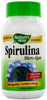 Natures Way   Spirulina Micro Algae 380 mg.   100 Capsules