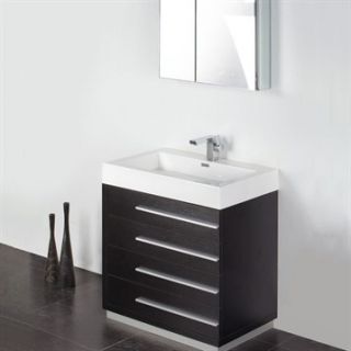 Fresca Livello 30 Black Modern Bathroom Vanity with Medicine Cabinet
