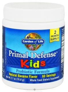 Garden of Life   Primal Defense Kids Powder Probiotic Formula Natural Banana   2.7 oz.