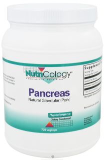 Nutricology   Pancreas Pork 425 mg.   720 Vegetarian Capsules