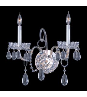 Traditional Crystal 2 Light Wall Sconces in Polished Chrome 1032 CH CL MWP