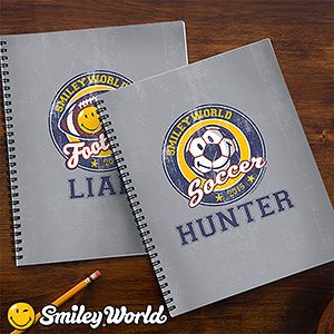 Personalized Kids Notebooks   Smiley Sports