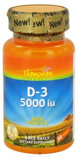 Thompson   Vitamin D 3 5000 IU   30 Softgels