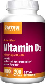 Jarrow Formulas   Vitamin D3 Cholecalciferol 1000 IU   200 Softgels