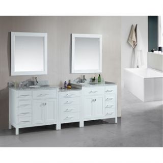 Design Element London 92 Double Sink Vanity Set   White