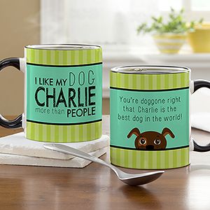 Dog Lover Personalized Pet Coffee Mug   Black Handle