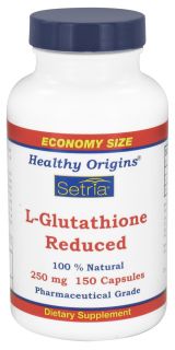 Healthy Origins   Setria L Glutathione Reduced 250 mg.   150 Capsules