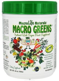MacroLife Naturals   Macro Greens Nutrient Rich Super Food Supplement   30 oz. formerly Miracle Greens