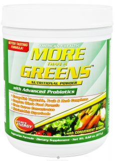 American Health   More Than A Greens Nutritional Powder with Advanced Probiotic Formula   9.24 oz.