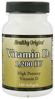 Healthy Origins   Vitamin D3 1200 IU   180 Softgels