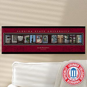 Personalized Florida State Campus Photo Letter Art