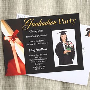 Photo Graduation Party Invitations with Diploma