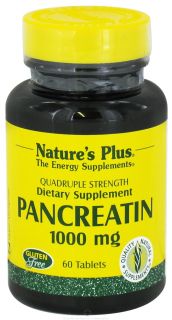 Natures Plus   Pancreatin 1000 mg.   60 Tablets