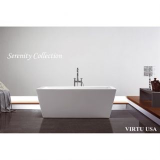 Virtu USA 67 x 27.5 Freestanding Soaking Tub with Universal Drain   White