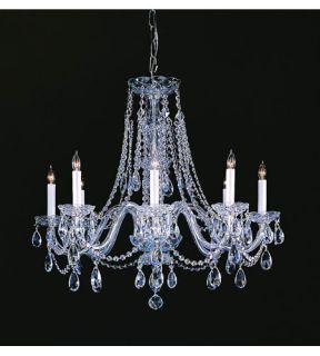 Traditional Crystal 8 Light Chandeliers in Polished Chrome 1138 CH CL MWP